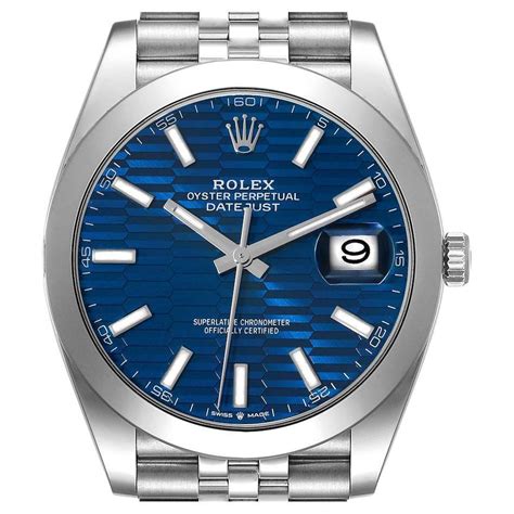 orologio rolex uomo acciaio blu|rolex datejust blu.